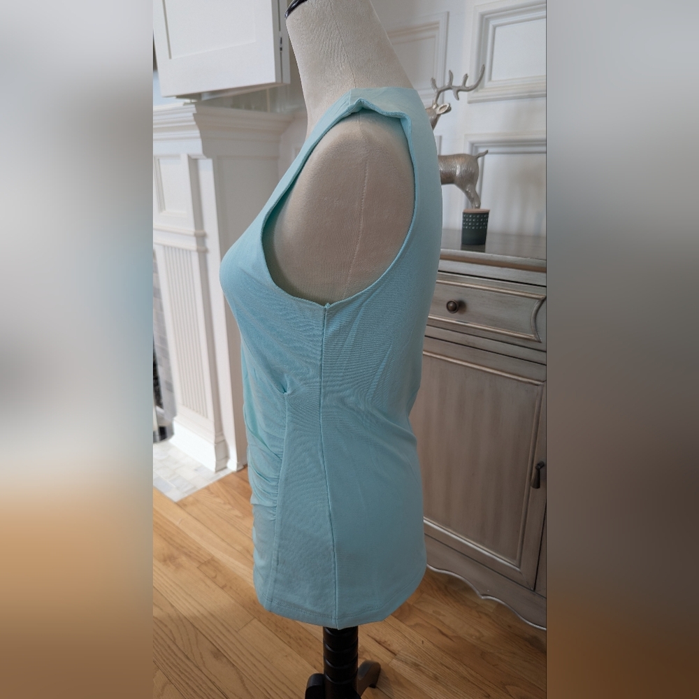 Soft Surroundings Aqua Sleeveless Wrap Style Tank Top - Picture 2 of 6
